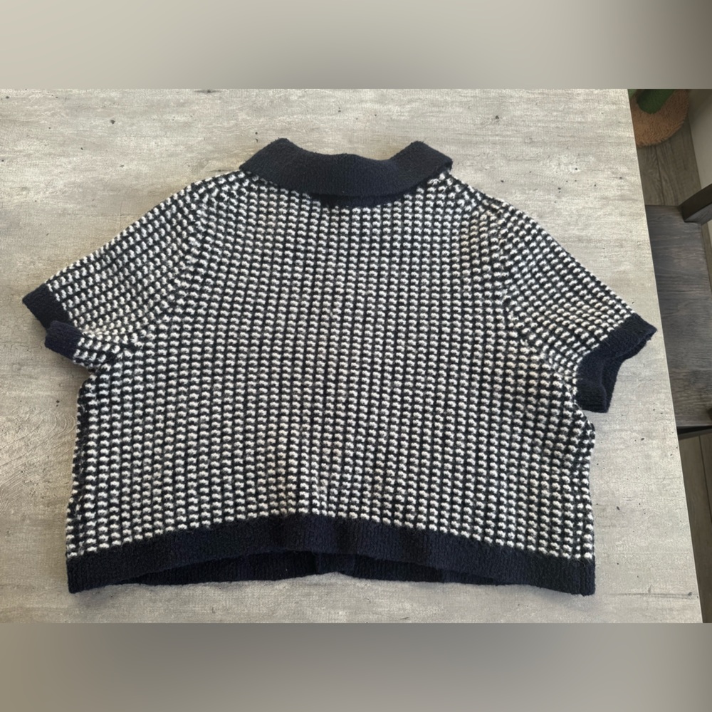 Boden Black and White Short Sleeve Cardigan - Picture 2 of 4